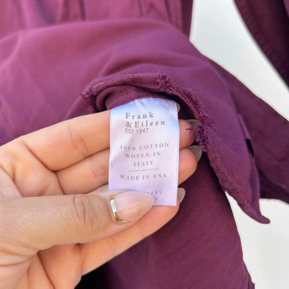 Frank & Eileen Barry Fitted Famous Denim Button Down Shirt XS Dark Purple - Picture 5 of 6